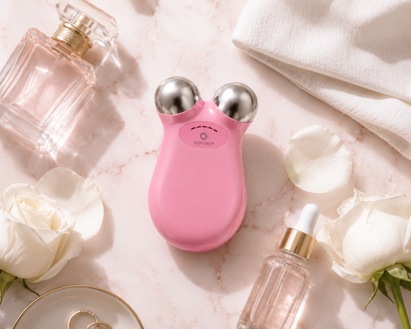 Lumessence Lift Pink - Flat Lay with Roses